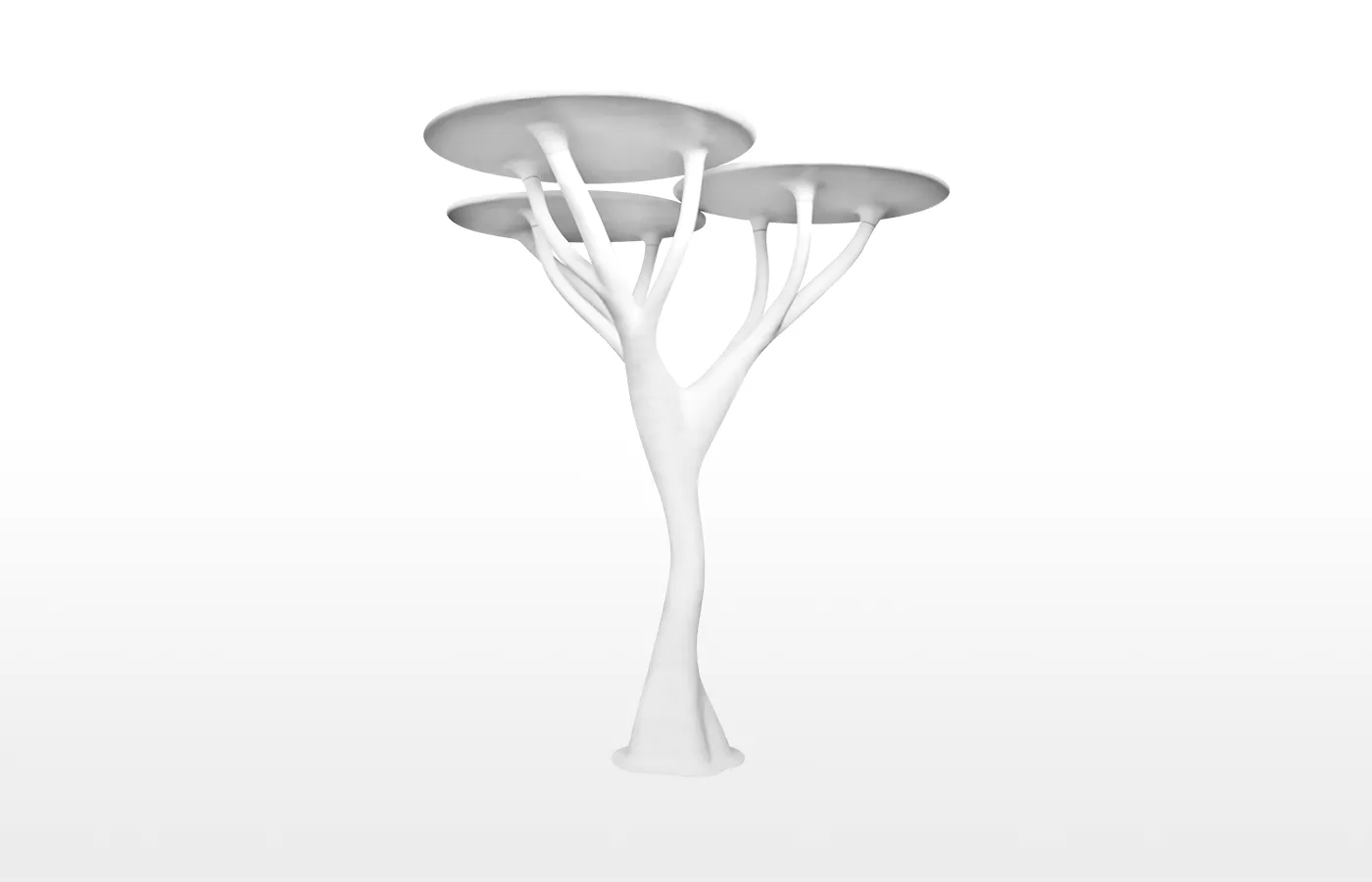 Acacia sculptural lamp in white finish