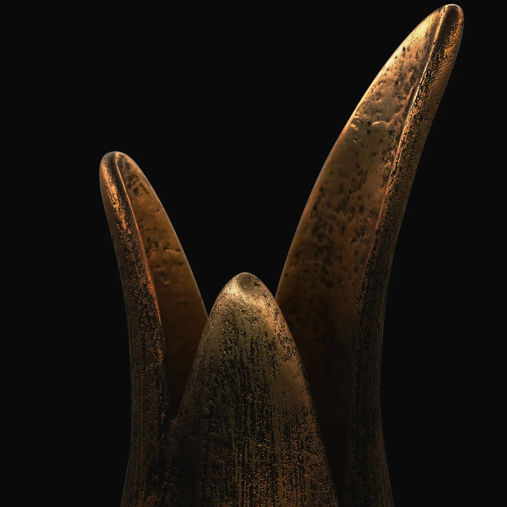 Vista em pormenor do jarrão Agave com destaque para a sua textura e forma tipo espiga