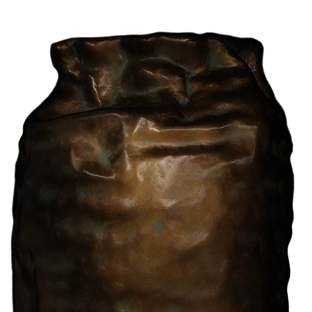 Vista aproximada do jarrão Argus com destaque para a sua forma orgânica e escultural