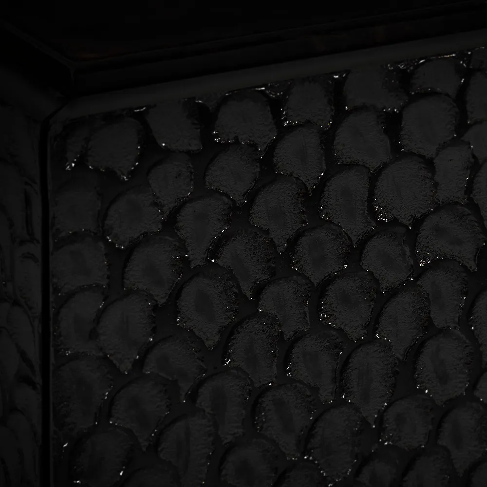 Close-up view of the Chisel texture of the Monarch counter in black