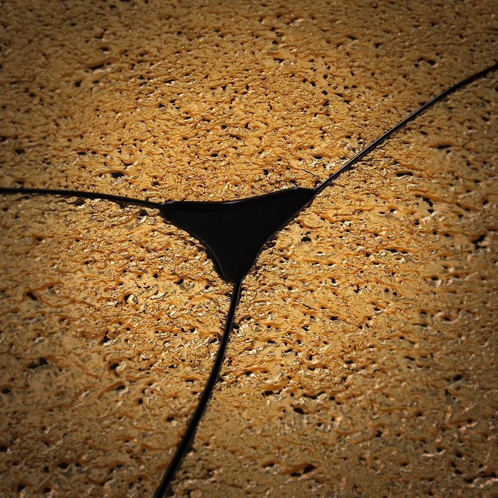 Detailed view of Pangea's texture and gold leaf finish