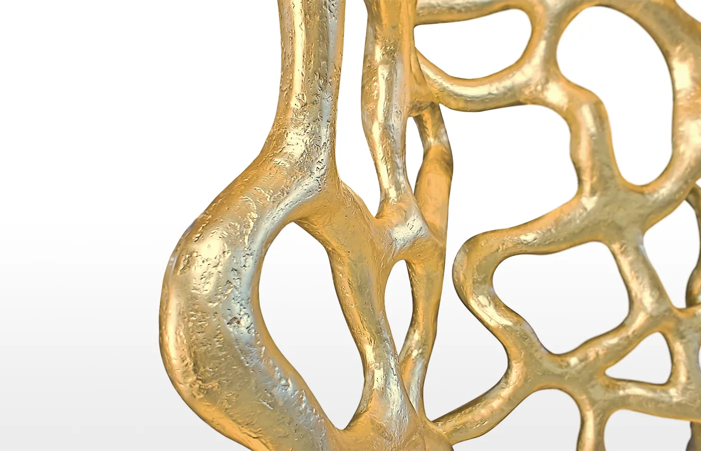 Closer look at the Roots screen in gold leaf finish