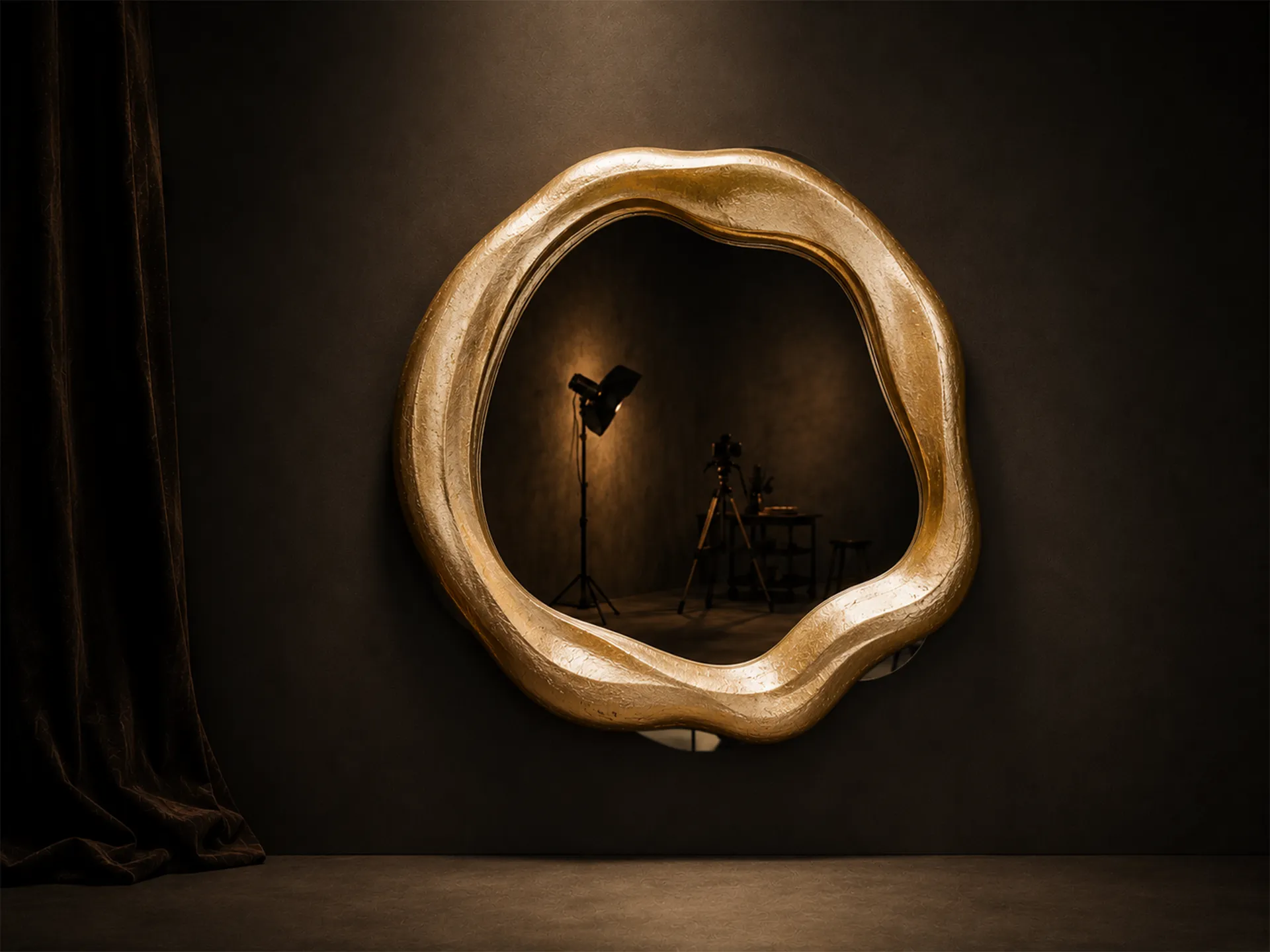 Twisted round mirror