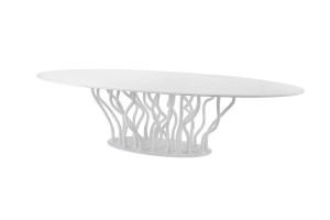 mesa jantar exclusiva luxuosa escultural branca allana karpa