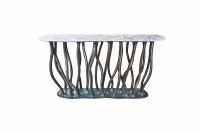 Allana console with Bronze finish base and Carrara marble top