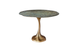 Mesa de jantar Ivy com acabamento cerâmico e dourado