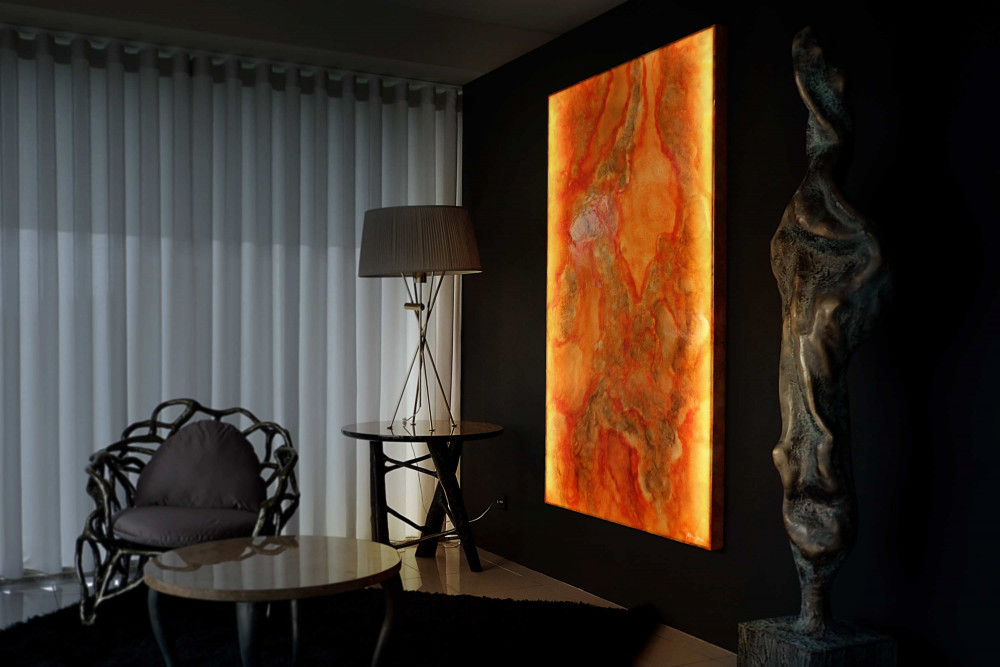 Marbled Wall Panel with LED Lighting