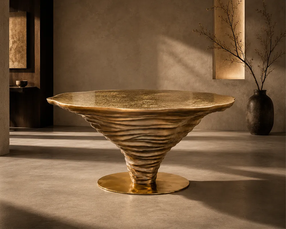 A modern, minimalist interior with the Kenya dining table