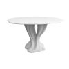 Athos dining table with matte white lacquering