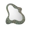 Atlas textured mirror with verdigris and gold finish